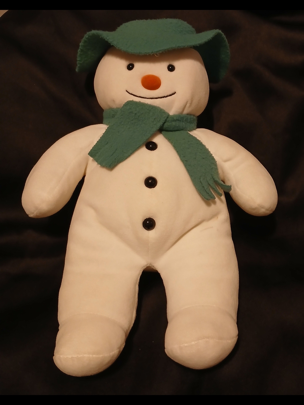 Vintage Eden 15” The Snowman Raymond Briggs Plush Green Hat Scarf Christmas
